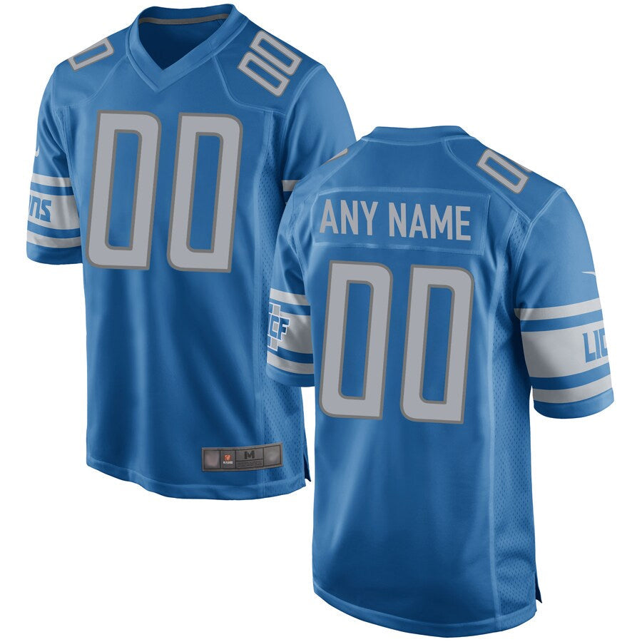 Perkns Custom D.Lions Blue Replica Game Stitched Jerseys
