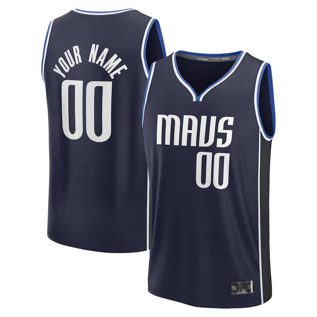 Perkns Custom D.Mavericks Navy Fast Break Jerseys - Statement Edition