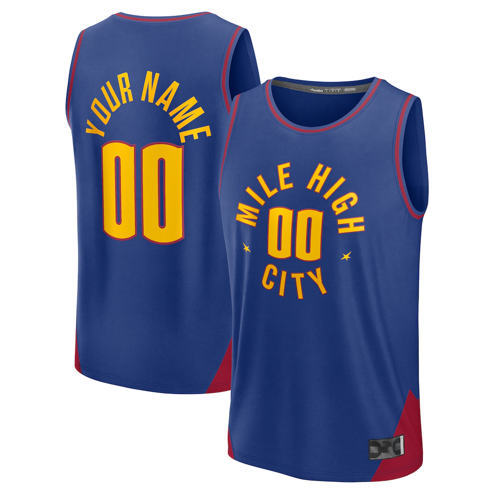 Perkns Custom D.Nuggets  Blue Fast Break Jerseys - Statement Edition