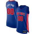 Perkns Custom D.Pistons Blue Authentic Jerseys - Icon Edition