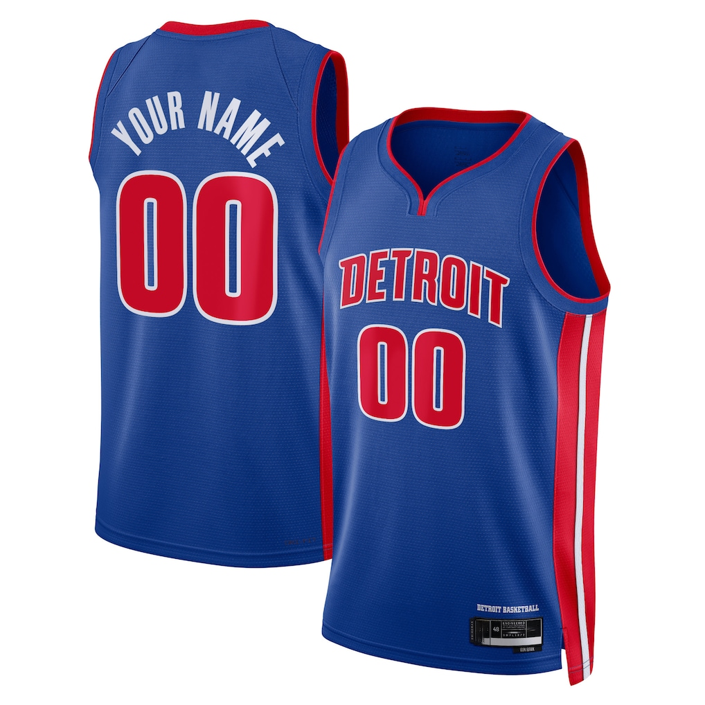 Perkns Custom D.Pistons Blue Swingman Jerseys - Icon Edition