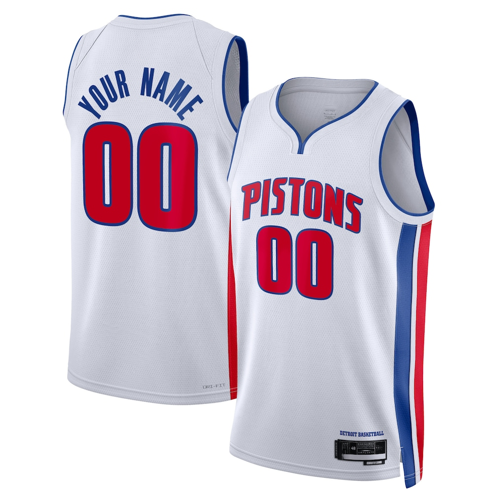 Perkns Custom D.Pistons White Swingman Jerseys - Association Edition