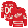 Perkns Custom D.Red wings Red Anniversary Authentic Pro Jerseys