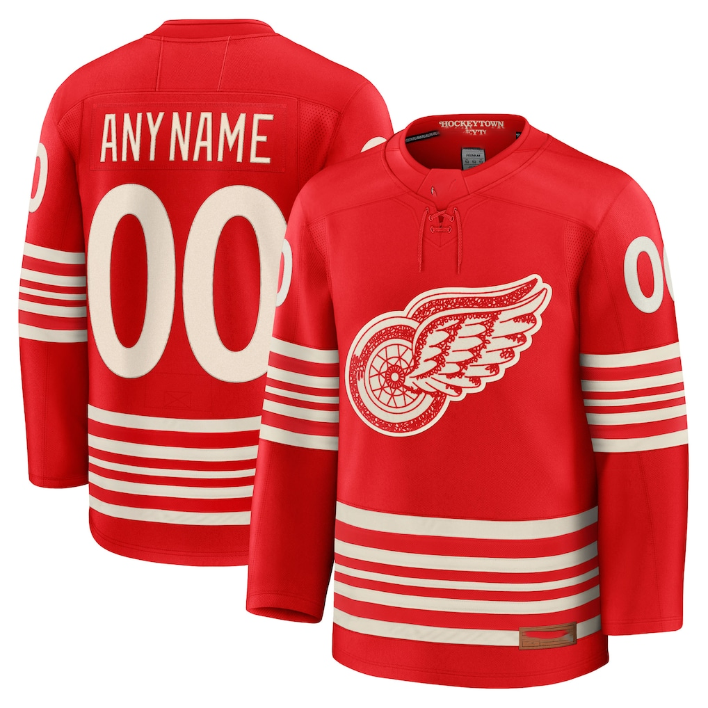 Perkns Custom D.Red wings Red Centennial Premium Jerseys