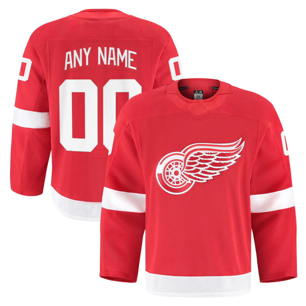 Perkns Custom D.Red wings Red Home Authentic Pro Jerseys