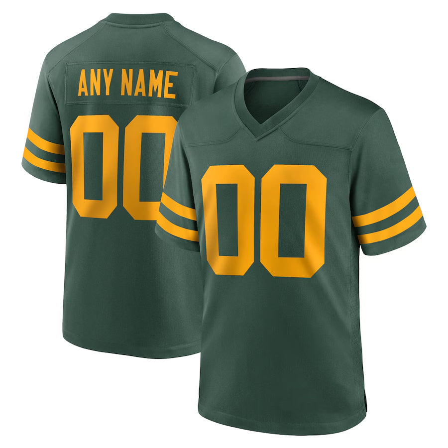 Perkns Custom GB. Packers Green Alternate Game Stitched Jerseys