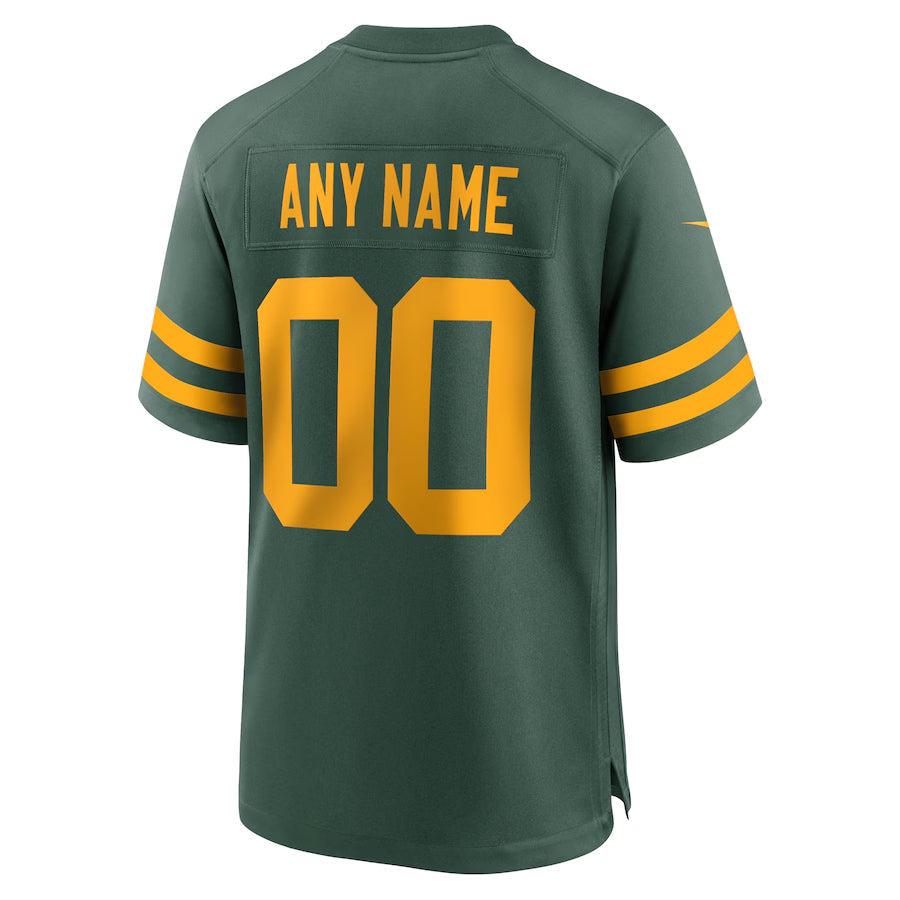 Perkns Custom GB. Packers Green Alternate Game Stitched Jerseys