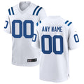 Perkns Custom IN.Colts White Replica Home Game Stitched Jerseys