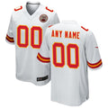 Perkns Custom KC.Chiefs White Replica Game Stitched Jerseys