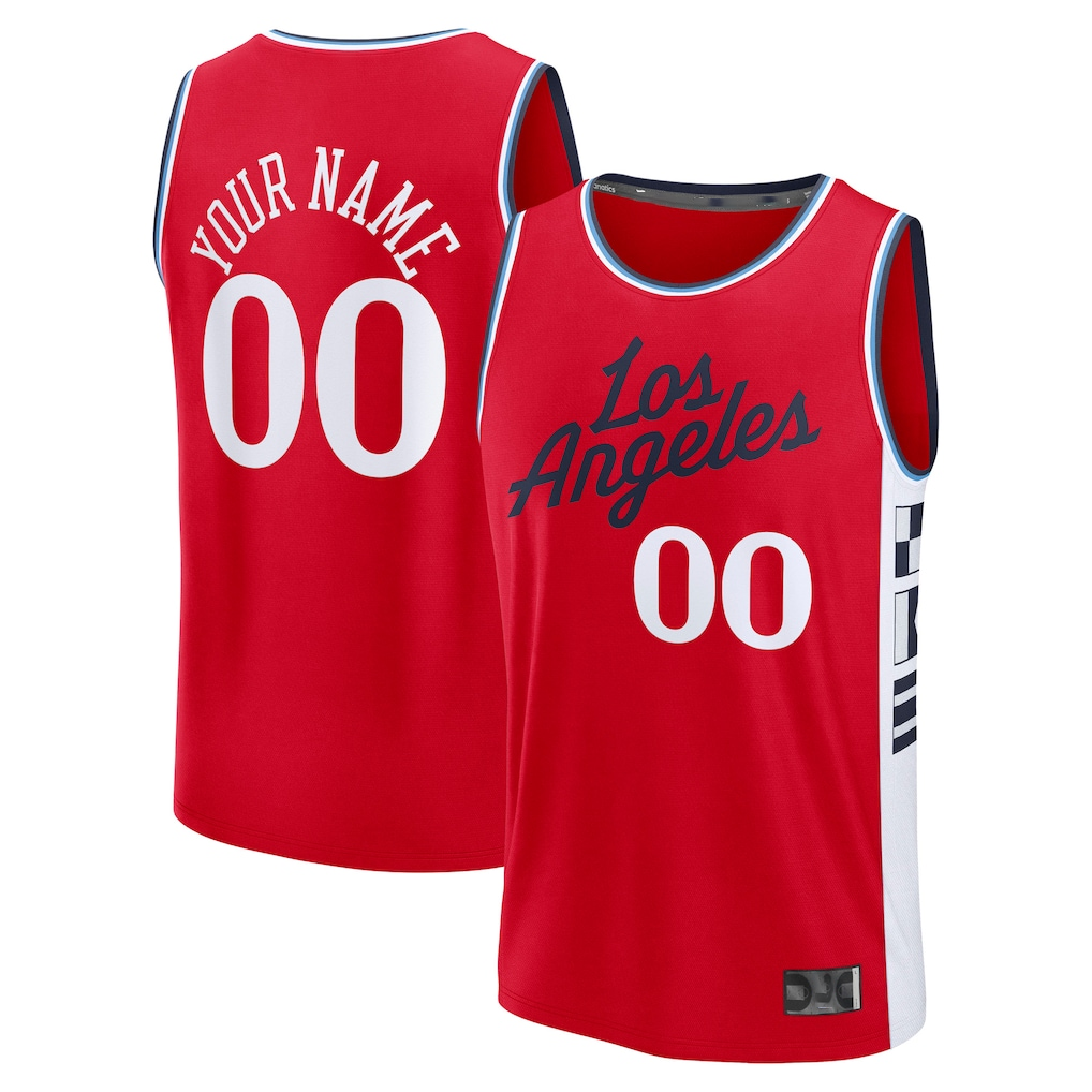Perkns Custom LA.Clippers Red Fast Break Stitched Jerseys- Statement Edition