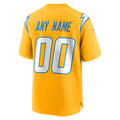 Perkns Custom LA.Chargers Gold Home Game Stitched Jerseys