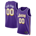 Perkns Custom LA.Lakers Purple Swingman Stitched Jerseys - Statement Edition