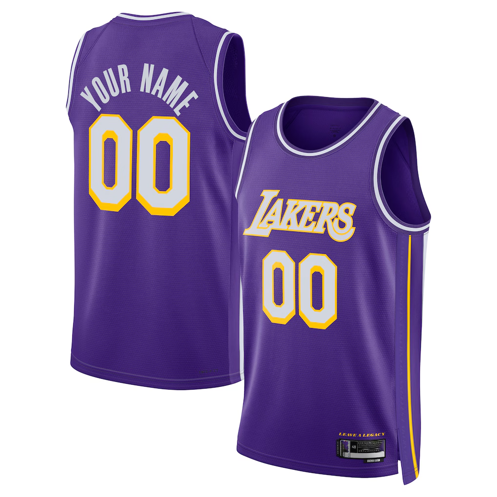 Perkns Custom LA.Lakers Purple Swingman Stitched Jerseys - Statement Edition