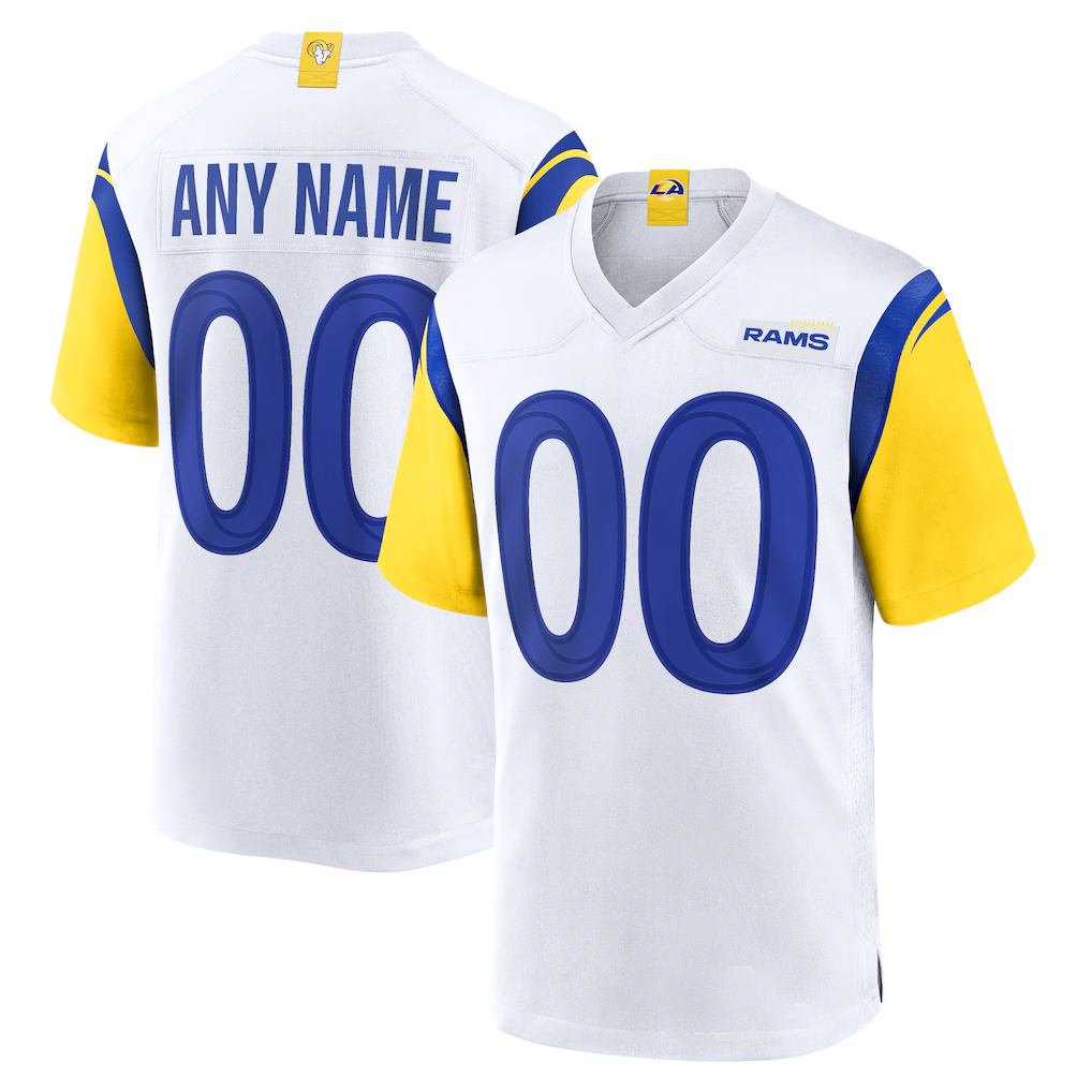 Perkns Custom LA.Rams White Alternate Stitched Jerseys