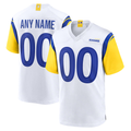 Perkns Custom LA.Rams White Alternate Stitched Jerseys