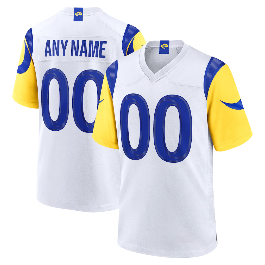 Perkns Custom LA.Rams White Game Stitched Jerseys
