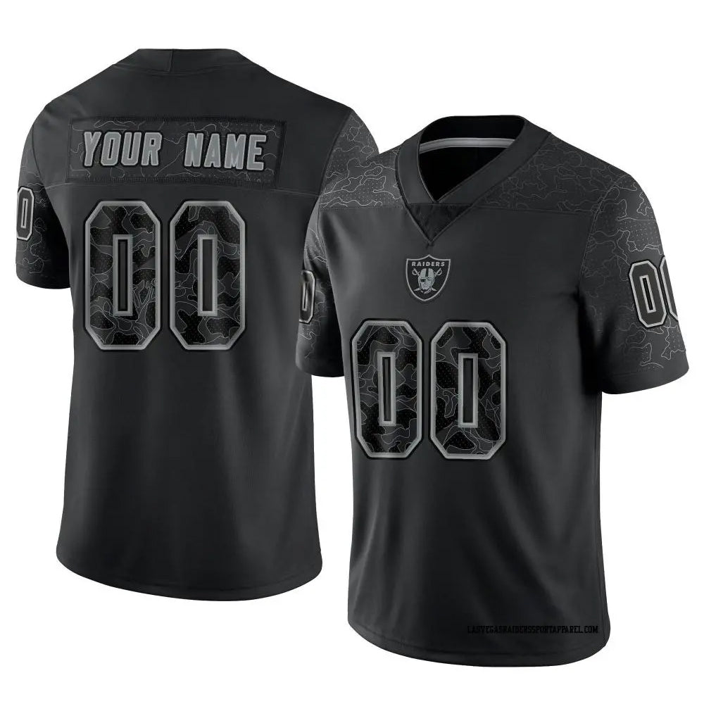 Perkns Custom LV.Raiders Black RFLCTV Limited Stitched Jerseys