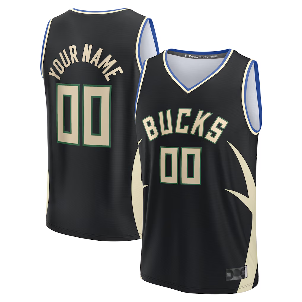 Perkns Custom M.Bucks Black Fast Break Jerseys - Statement Edition