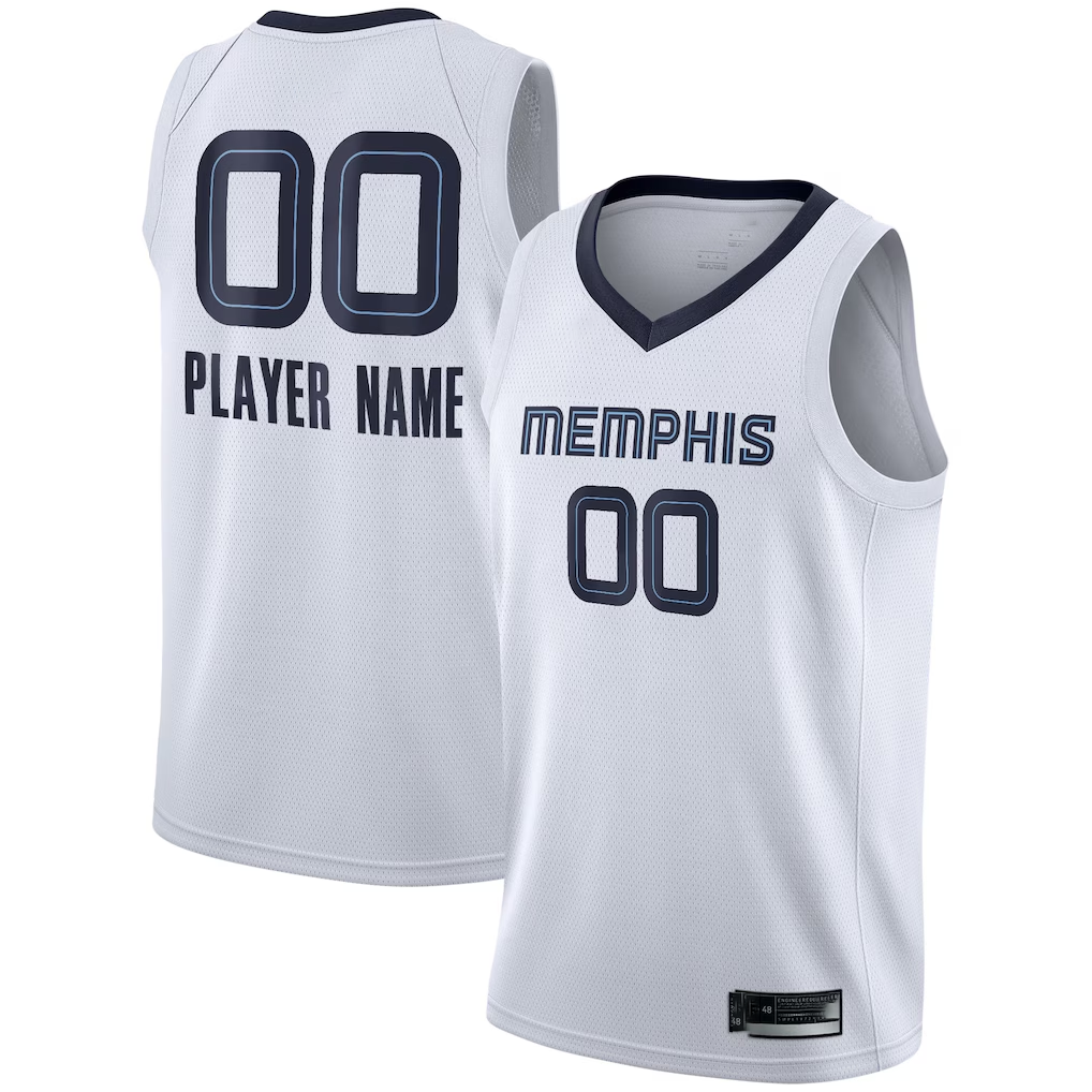 Perkns Custom M.Grizzlies White 2020-2021 Swingman Stitched Jerseys - Association Edition
