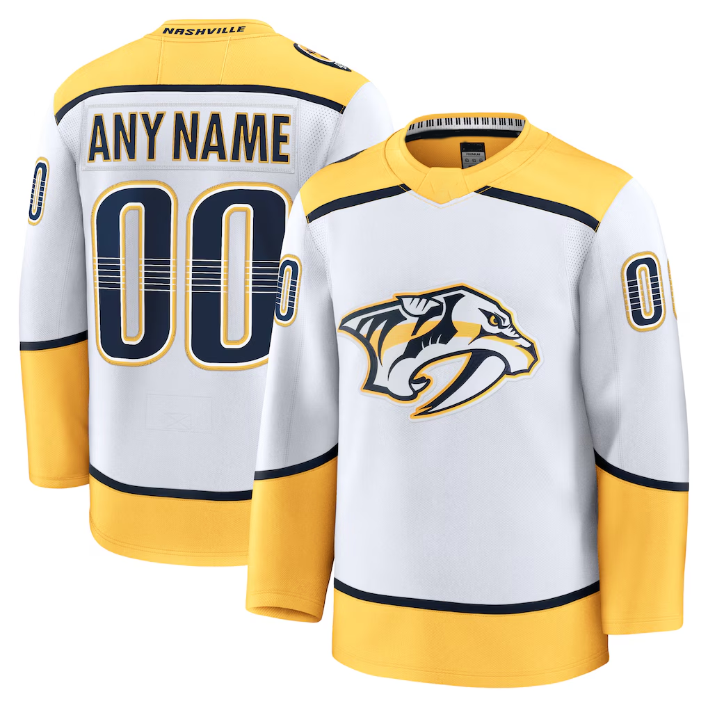 Perkns Custom N.Predators White Away Premium Jerseys
