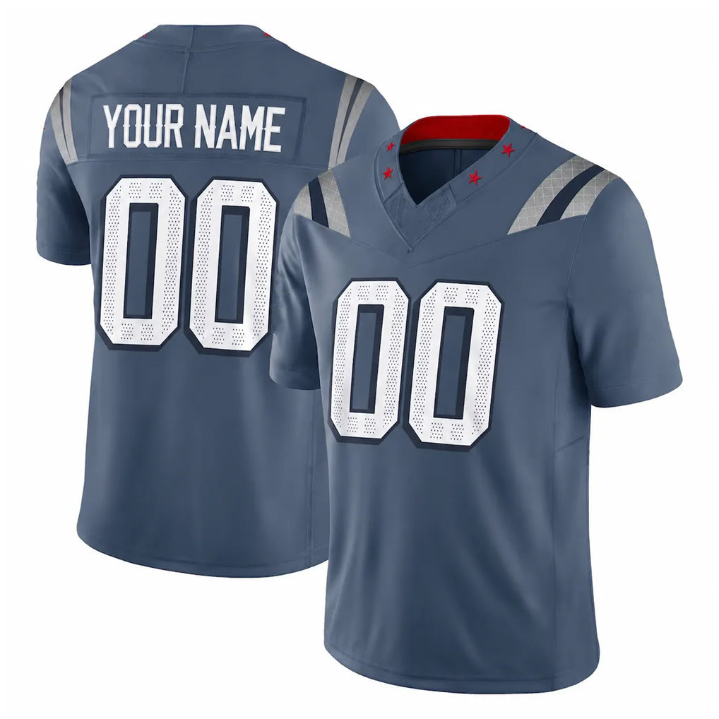 Perkns Custom NE.Patriots Blue Limited Rivalries Collection Home Game Any Name & Numbers Stitched Jerseys
