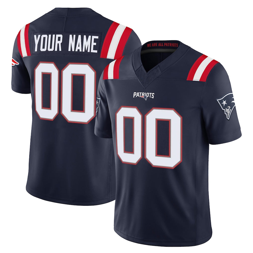 Perkns Custom NE.Patriots Navy Limited Vapor F.U.S.E. Home Game Any Name & Numbers Stitched Jerseys