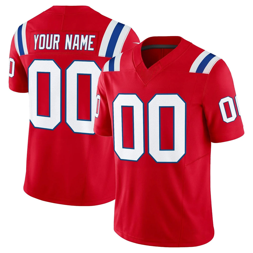 Perkns Custom NE.Patriots Red Limited Vapor F.U.S.E. Home Game Any Name & Numbers Stitched Jerseys