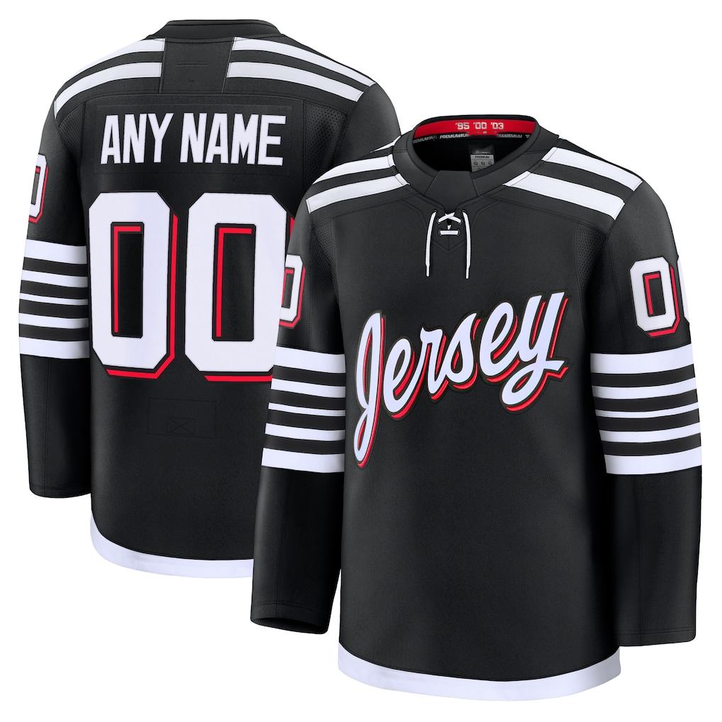 Perkns Custom N.Jersey Devils Black Alternate Premium Jerseys