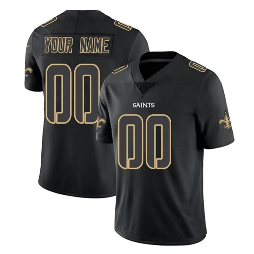 Perkns Custom NO.Saints Black Impact Limited Home Game Any Name & Numbers Stitched Jerseys
