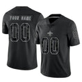Perkns Custom NO.Saints Black Limited Reflective Home Game Any Name & Numbers Stitched Jerseys