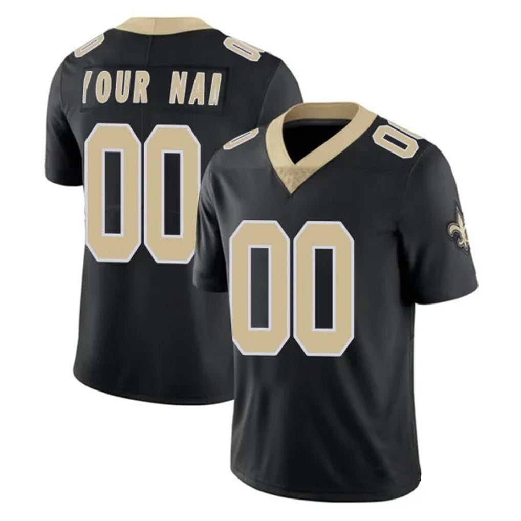 Perkns Custom NO.Saints Black Limited Vapor Untouchable Home Game Any Name & Numbers Stitched Jerseys