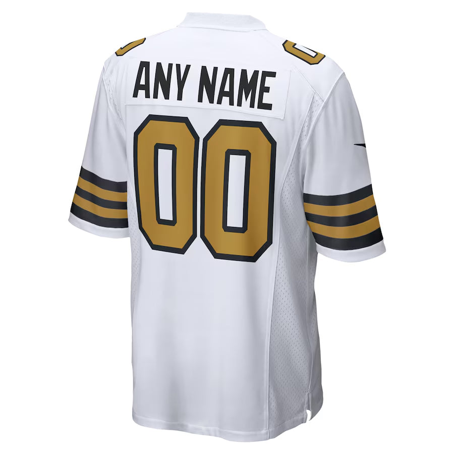 Perkns Custom NO.Saints White Alternate Game Stitched Jerseys