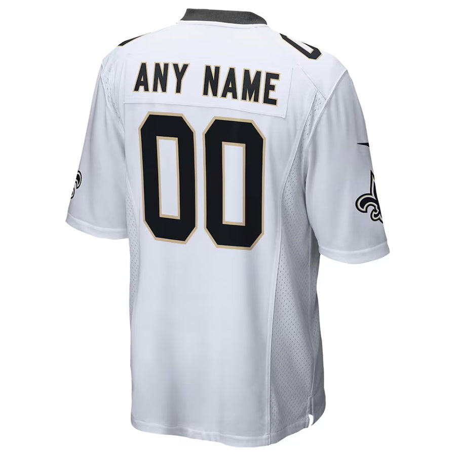Perkns Custom NO.Saints White Home Game Stitched Jerseys