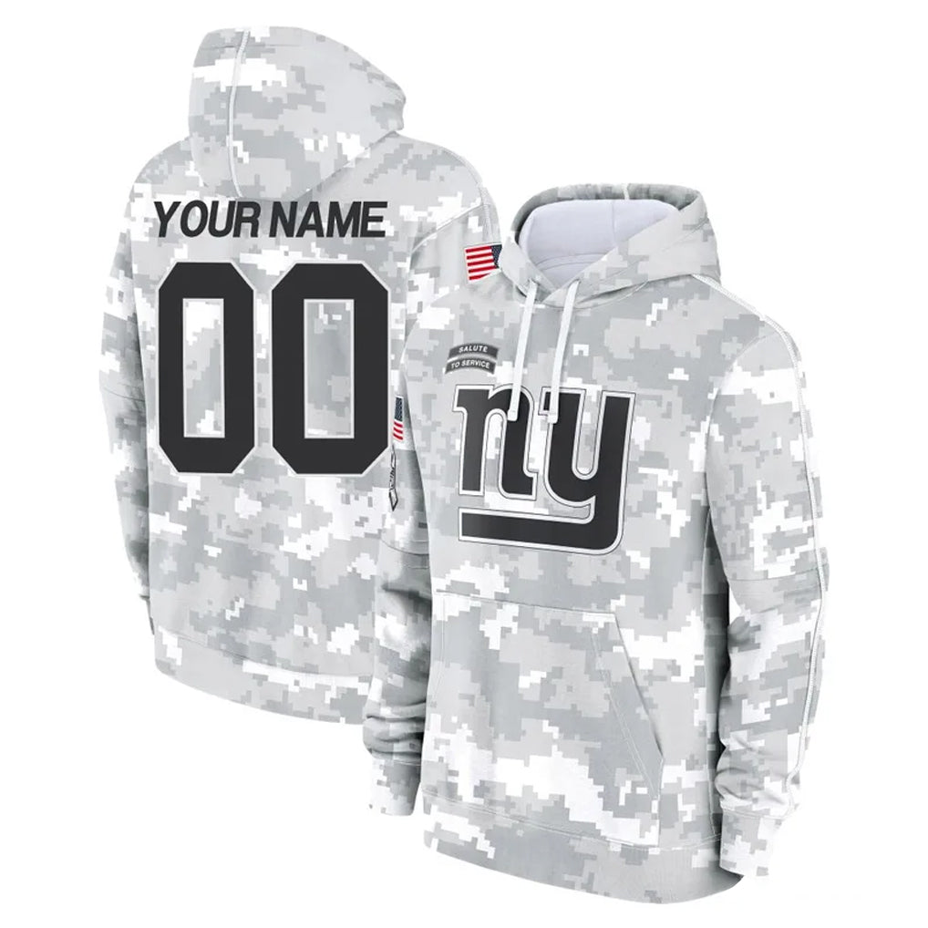 Perkns Custom NY.Giants Arctic Camo Salute to Service Pullover Hoodies Limited Game Any Name & Numbers Stitched Jerseys