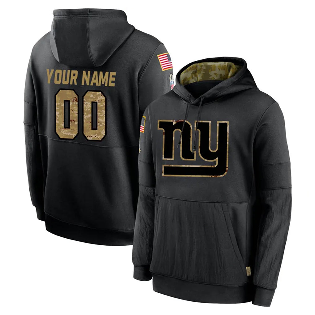 Perkns Custom NY.Giants Black Salute to Service Hoodies Limited Game Any Name & Numbers Stitched Jerseys