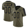 Perkns Custom NY.Giants Olive Salute To Service Limited Game Any Name & Numbers Stitched Jerseys