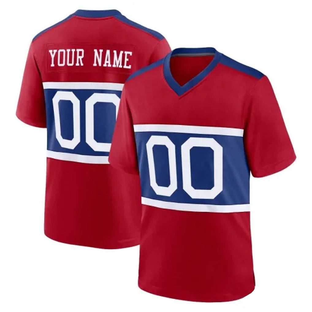 Perkns Custom NY.Giants Red Century Home Game Any Name & Numbers Stitched Jerseys