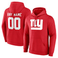 Perkns Custom NY.Giants Red Pullover Hoodies Limited Game Any Name & Numbers Stitched Jerseys