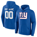 Perkns Custom NY.Giants Royal Pullover Hoodies Limited Game Any Name & Numbers Stitched Jerseys