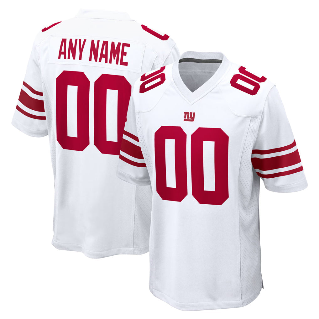 Perkns Custom NY.Giants White Home Game Any Name & Numbers Stitched Jerseys