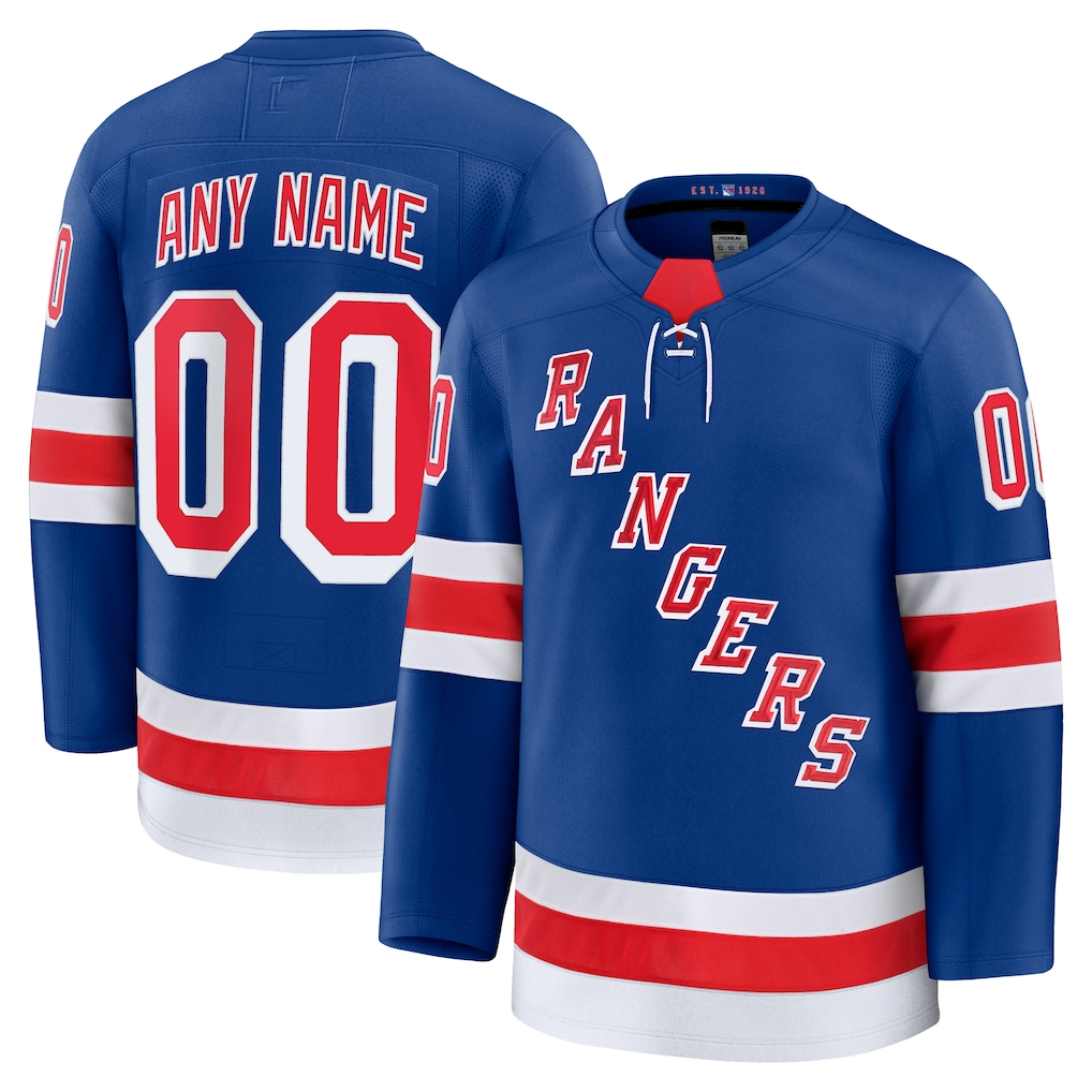 Perkns Custom NY.Rangers Royal Home Premium Jerseys