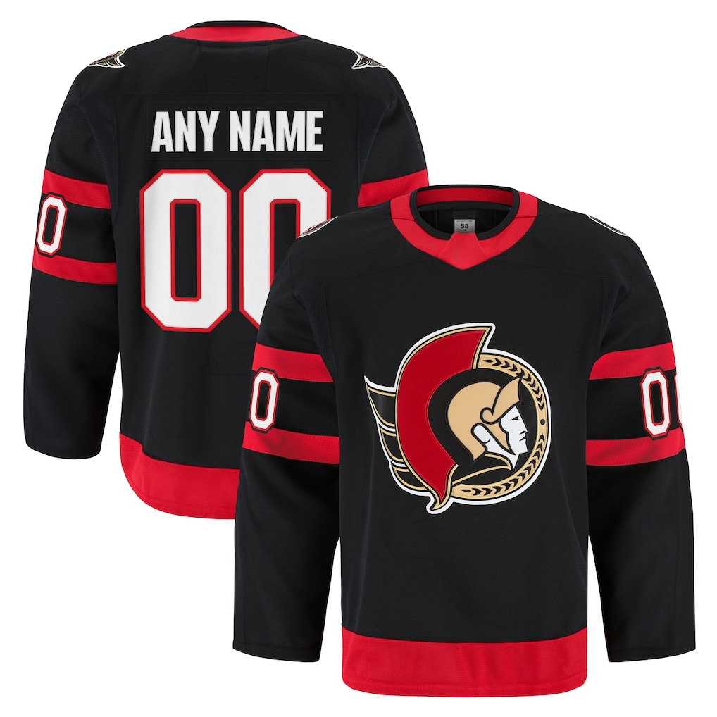Perkns Custom O.Senators Black Home Authentic Pro Jerseys