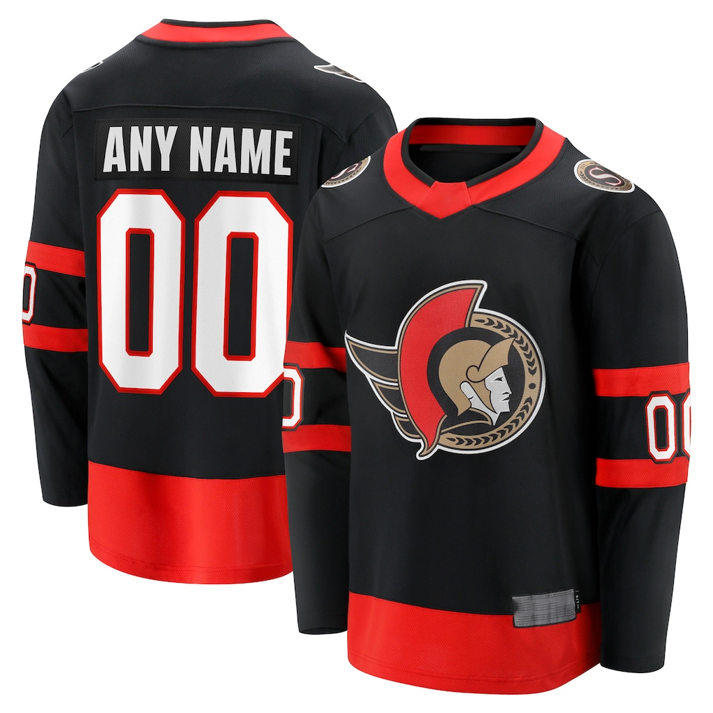 Perkns Custom O.Senators Black Home Breakaway Jerseys