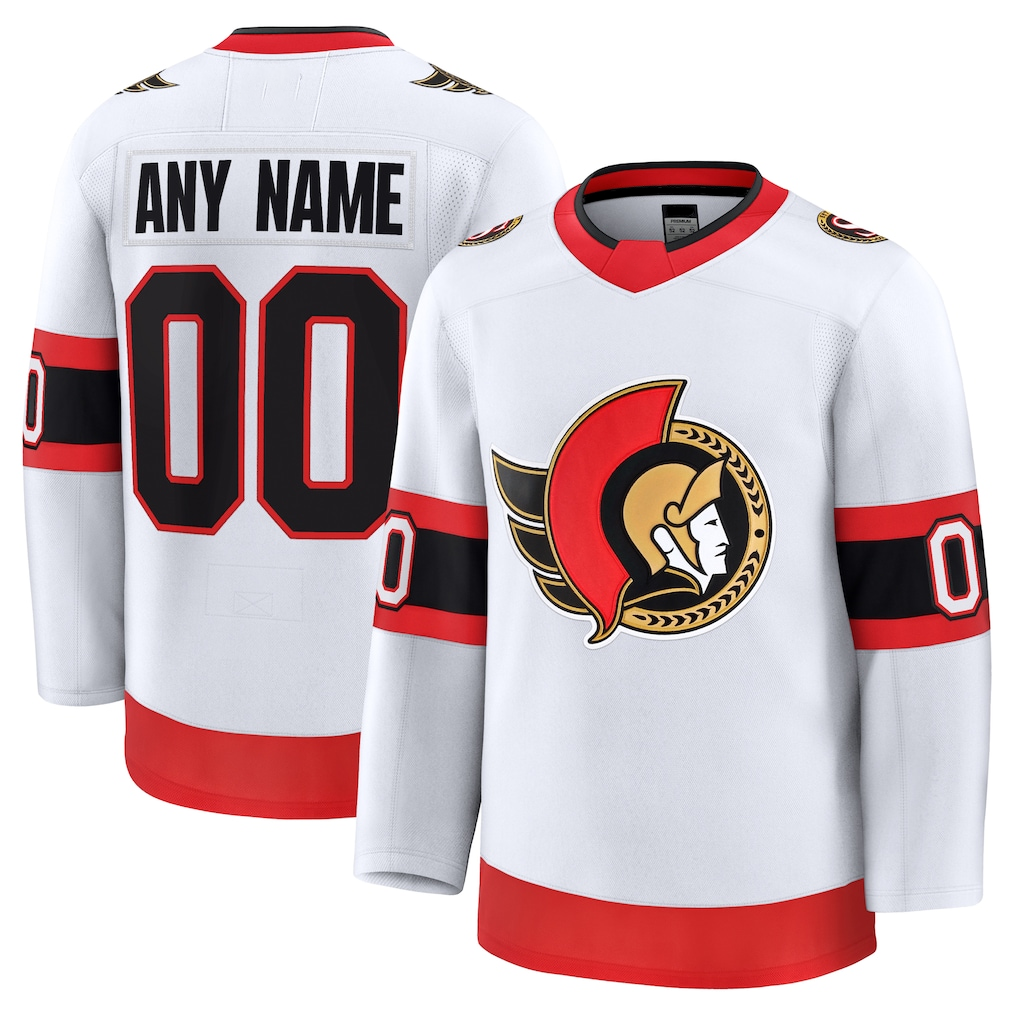 Perkns Custom O.Senators White Away Premium Jerseys