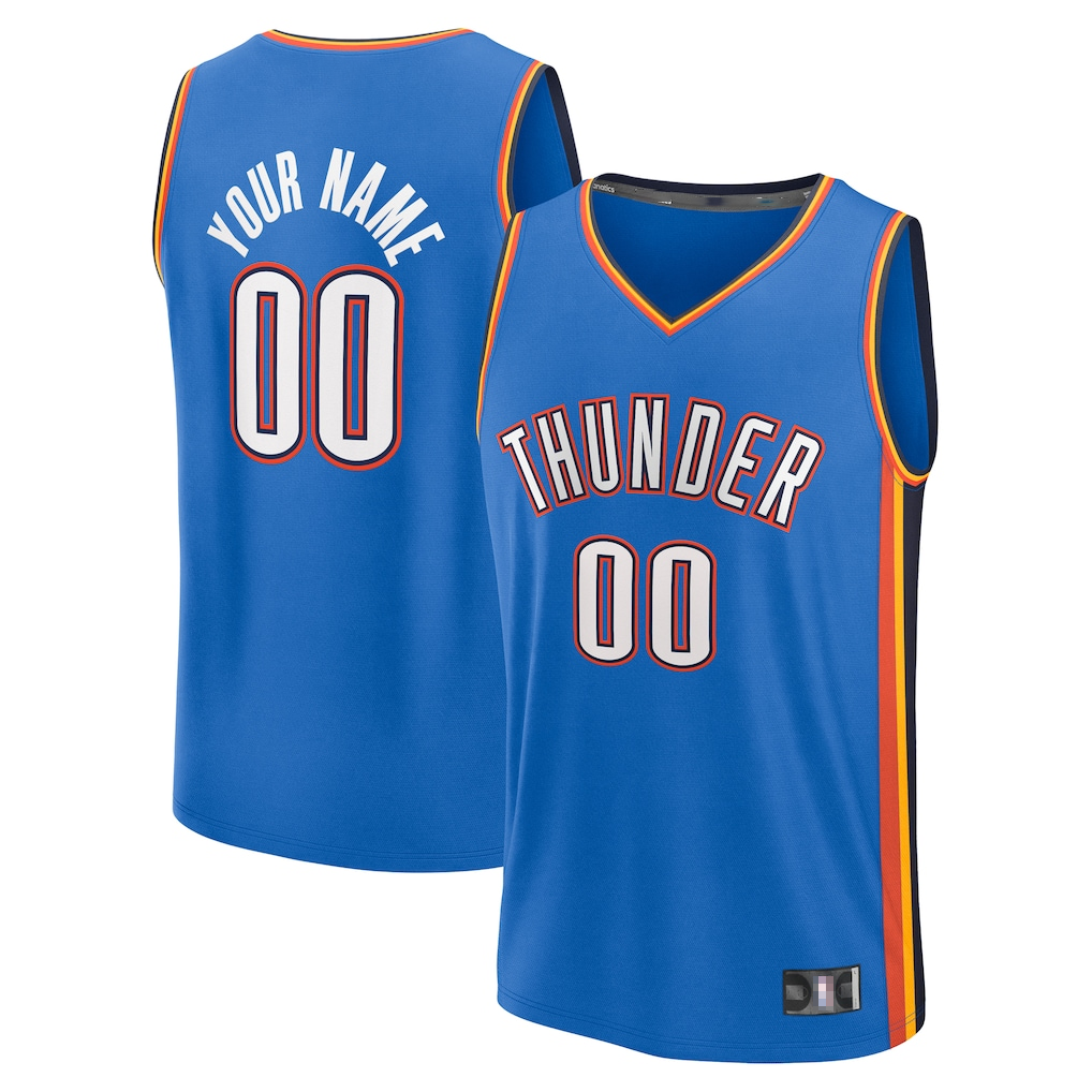 Perkns Custom OC.Thunder Blue Fast Break Stitched Jerseys - Icon Edition