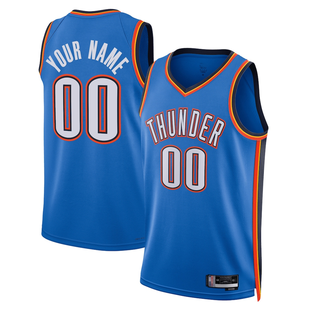 Perkns Custom OC.Thunder Blue  Fast Break Stitched Jerseys- Statement Edition