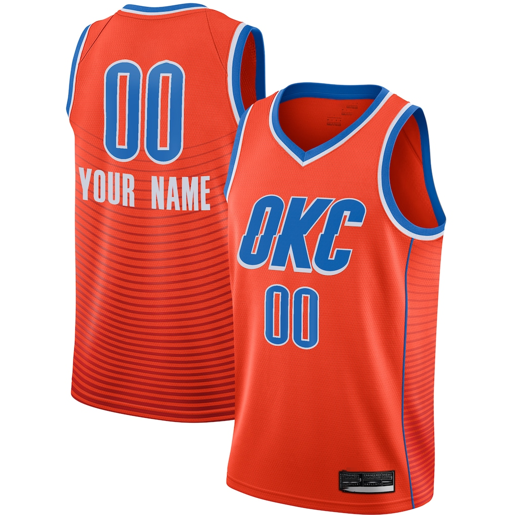 Perkns Custom OC.Thunder Orange Swingman Stitched Jerseys- Statement Edition