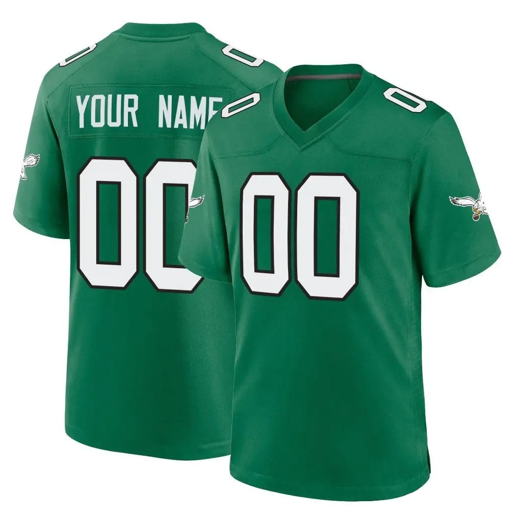 Perkns Custom P.Eagles Green Kelly Alternate Home Game Any Name & Numbers Stitched Jerseys