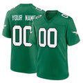 Perkns Custom P.Eagles Green Kelly Alternate Home Game Any Name & Numbers Stitched Jerseys