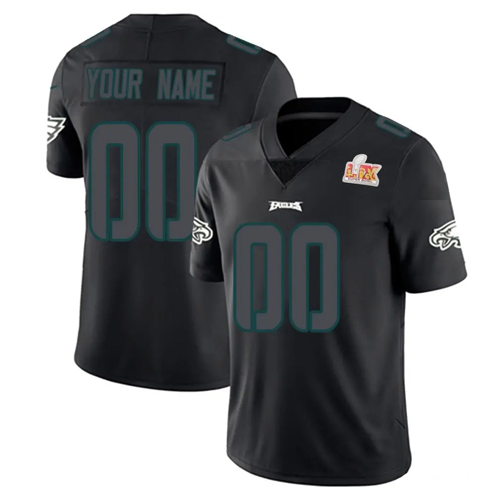 Perkns Custom P.Eagles Limited Black Impact Super Bowl LIX Home Game Any Name & Numbers Stitched Jerseys
